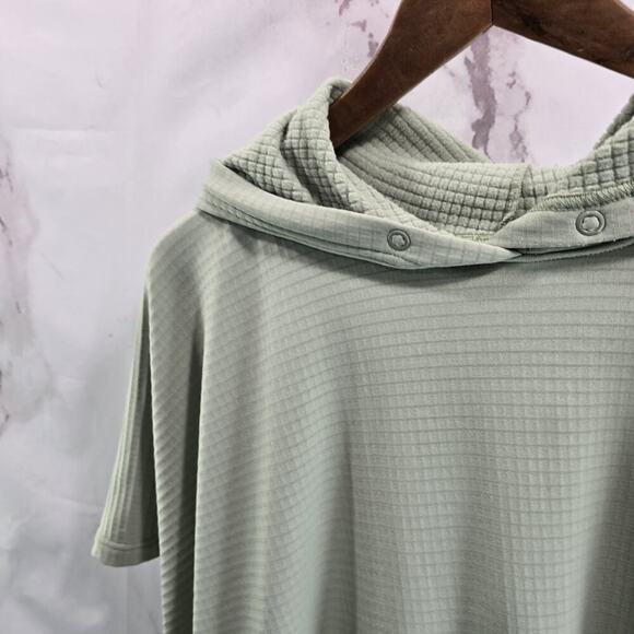 NRS Gown Robe Hooded Changing Poncho Micro Grid Fleece Camp Dress One Size Green - Picture 2 of 12